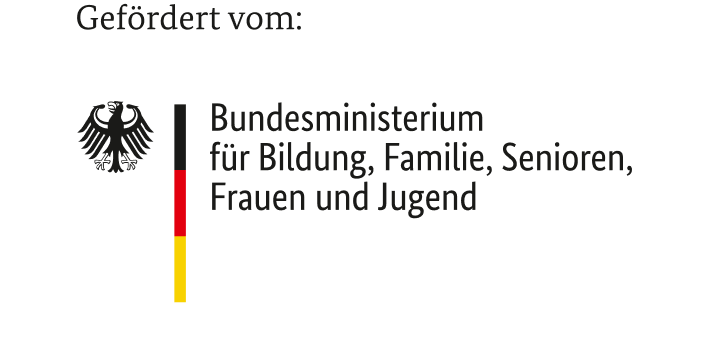 Logo: Gefördert vom Bundesministerium für Bildung, Familie, Senioren, Frauen und Jugend