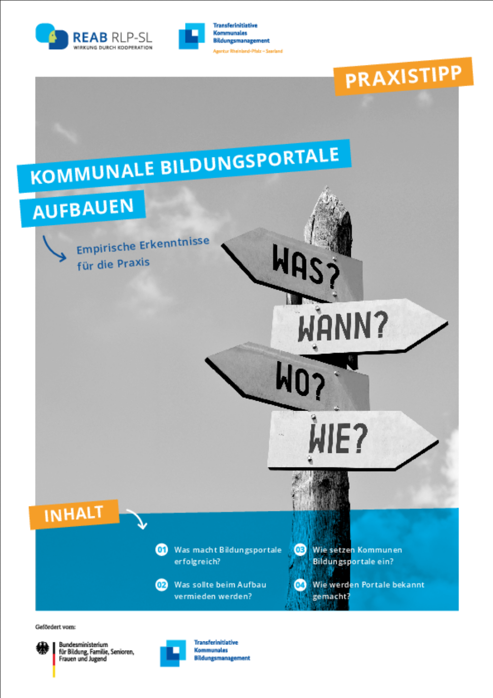 Das Bild zeigt das Cover der Publikation mit Wegweisern Das Bild zeigt das Cover der Publikation mit Wegweisern