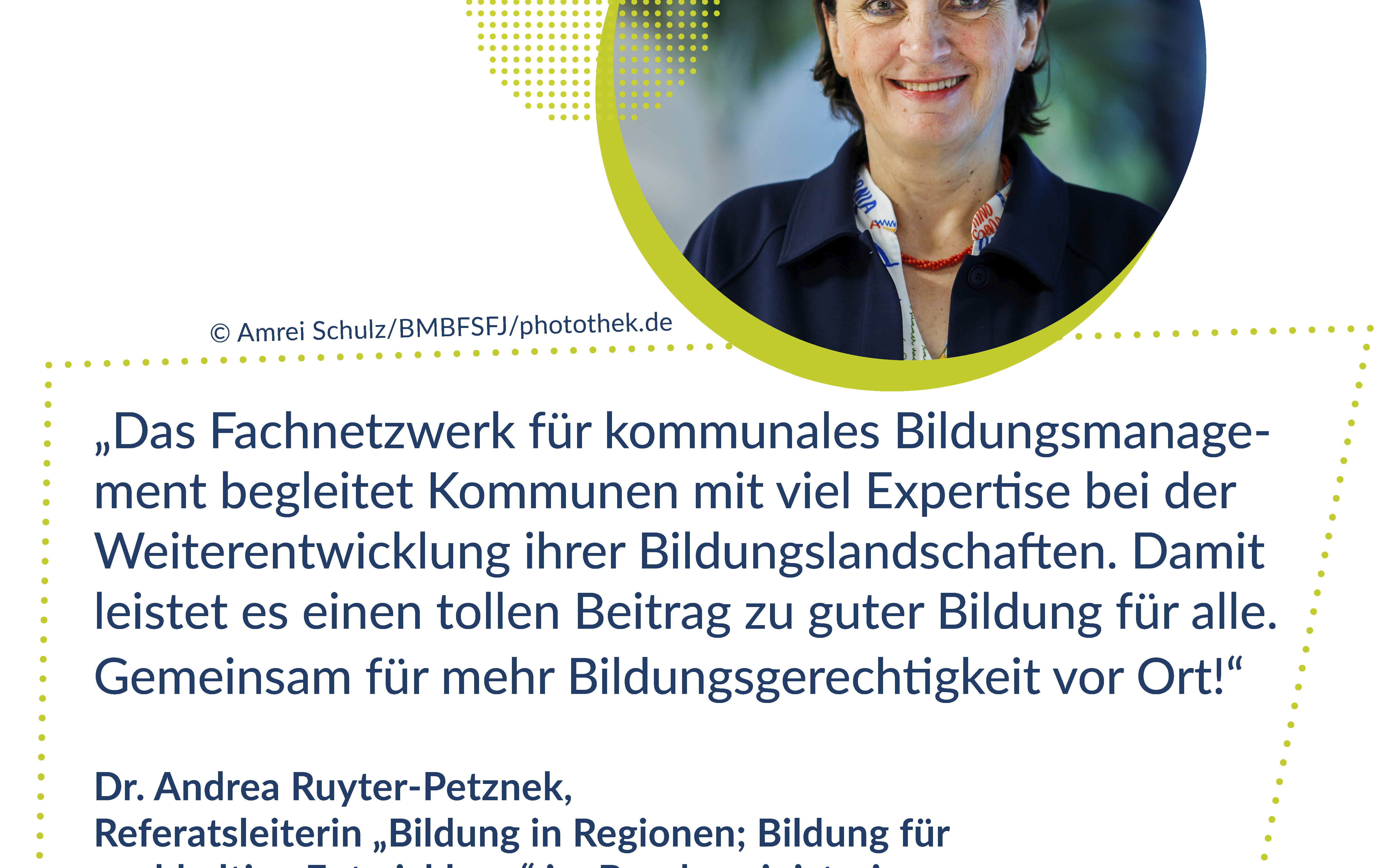 Das Bild zeigt Dr. Andrea Ruyter-Petznek mit einem Zitat Das Bild zeigt Dr. Andrea Ruyter-Petznek mit einem Zitat